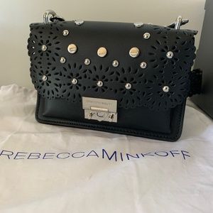 Rebecca Minkoff Shoulder Bag Laser Cut with Silver Hardware